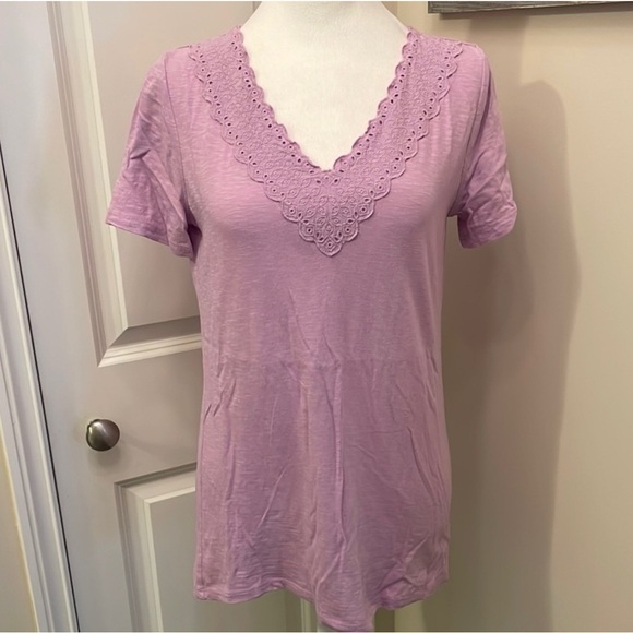 Talbots Bundle of 3 Black Violet Short sleeves, Maroon Long Sleeves Tops Cotton - Picture 8 of 10
